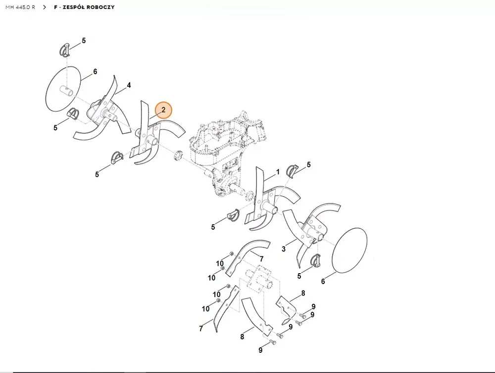 Dodaj do koszyka | STIHL Glebogryzarka MH445.0 Zespół roboczy kompl., wewn. prawy 6241 710 0205